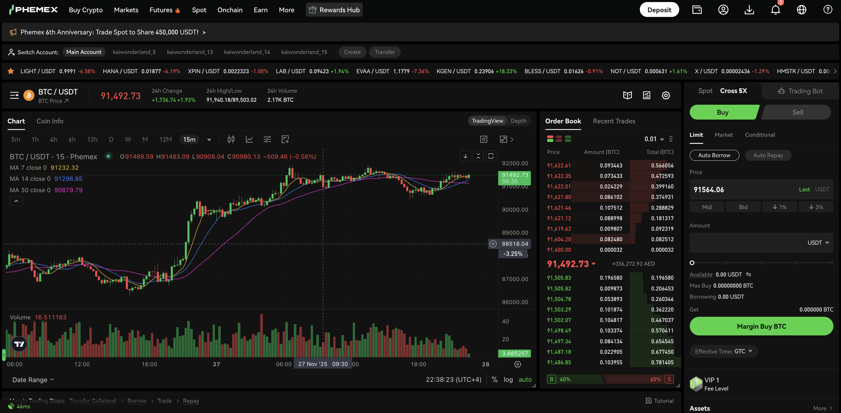 Margin Trading on Phemex
