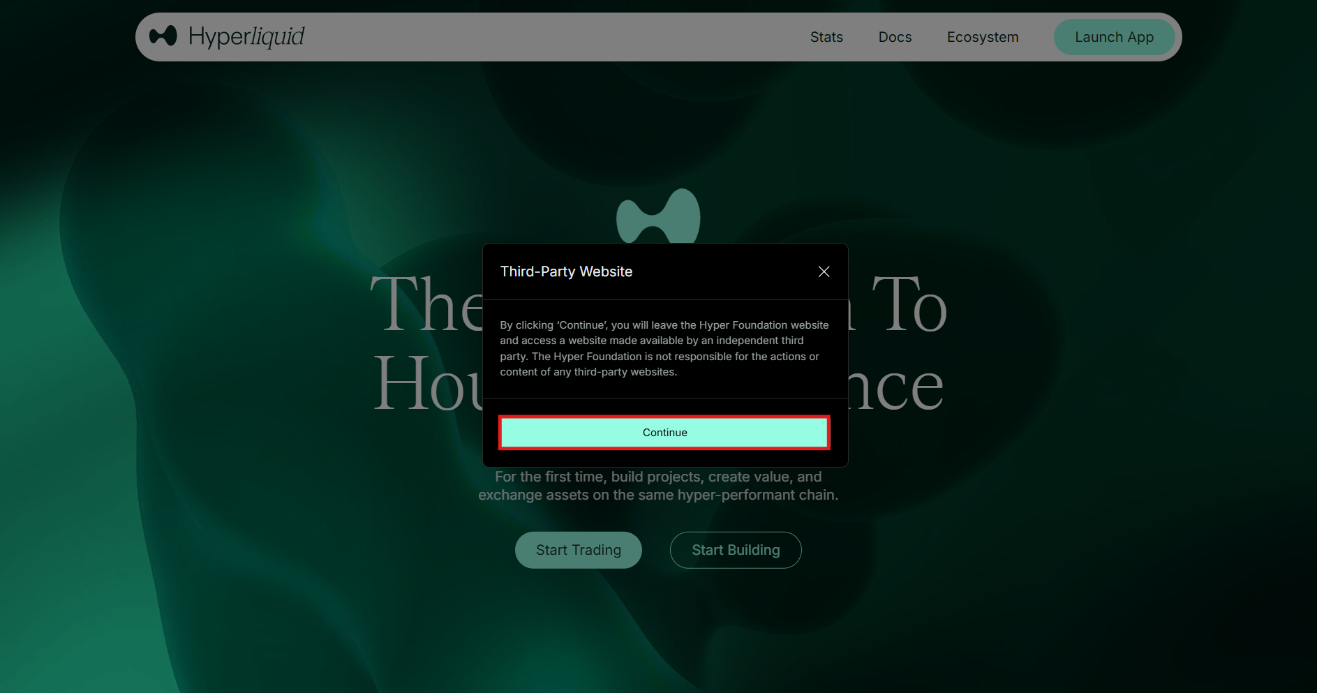 Hyperliquid Website Disclaimer