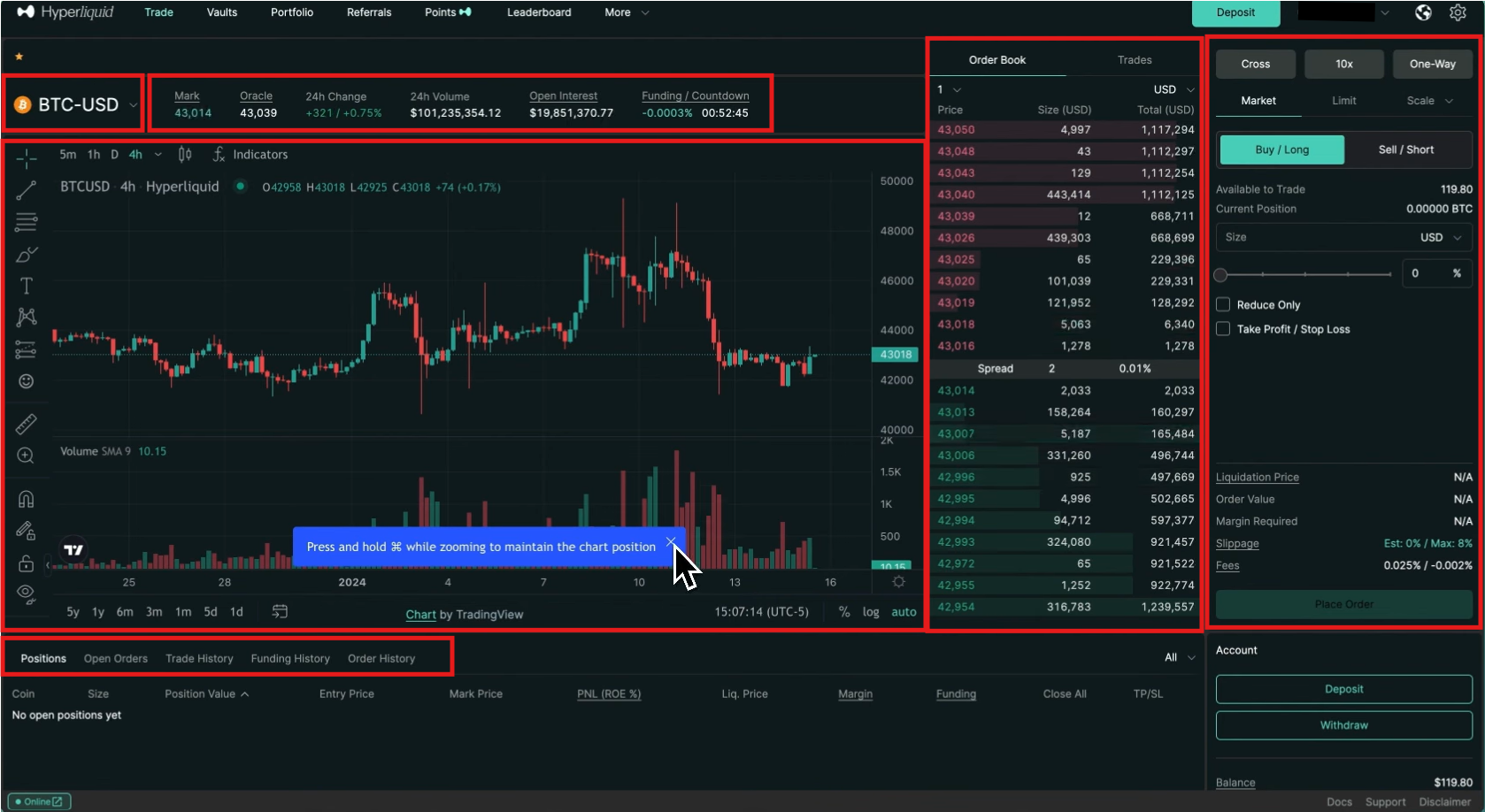 Hyperliquid Futures Trading Interface