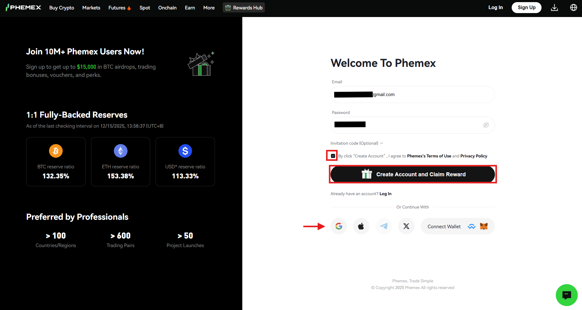 Phemex Sign-Up