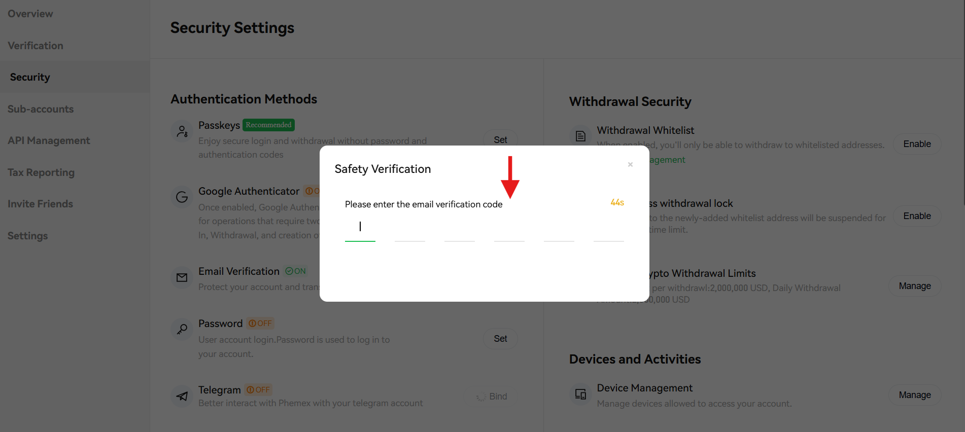 2FA email verification code