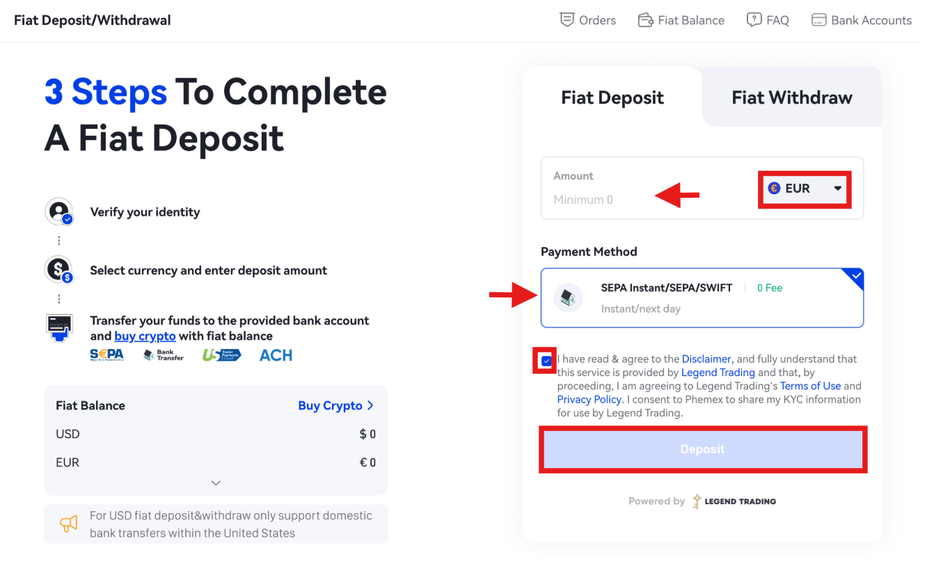 fiat deposit page