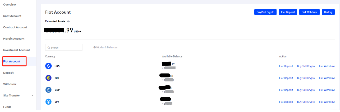 Phemex fiat deposit details