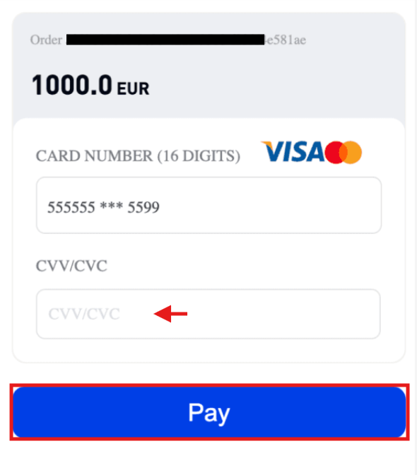 Phemex Credit/Debit card CVV/CVC