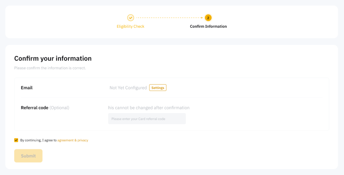 Email Address for Virtual Bybit Debit Card