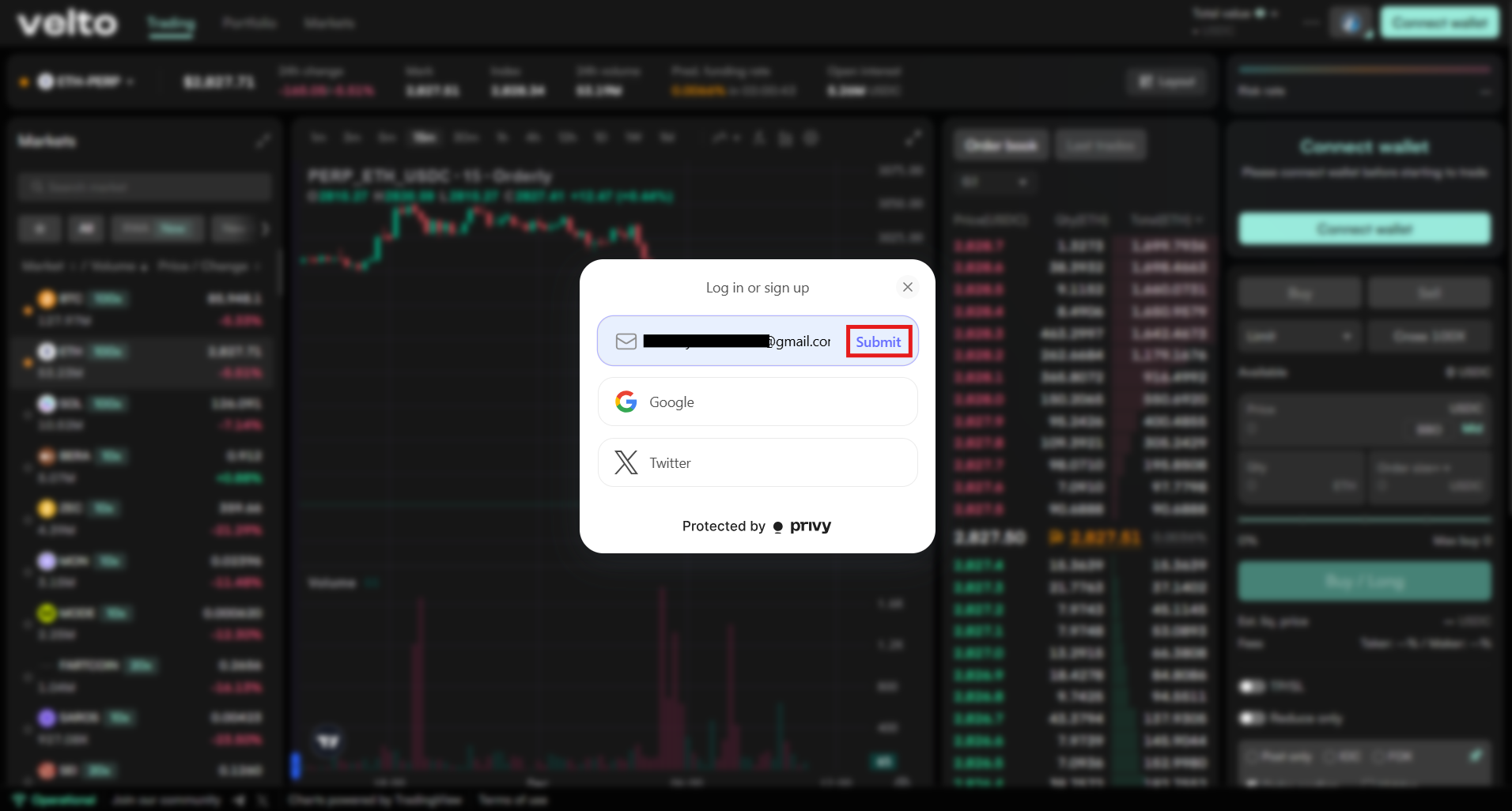 Submit email address