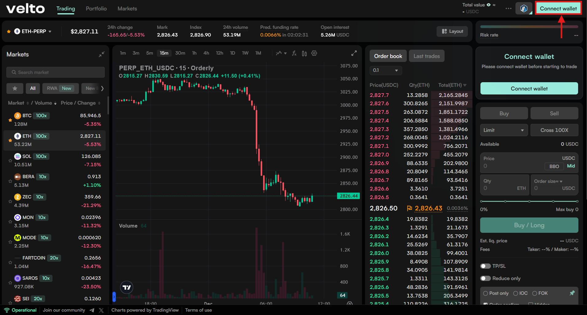 Velto connect wallet