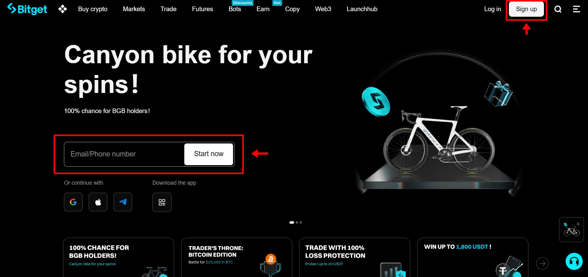 Bitget exchange account creation