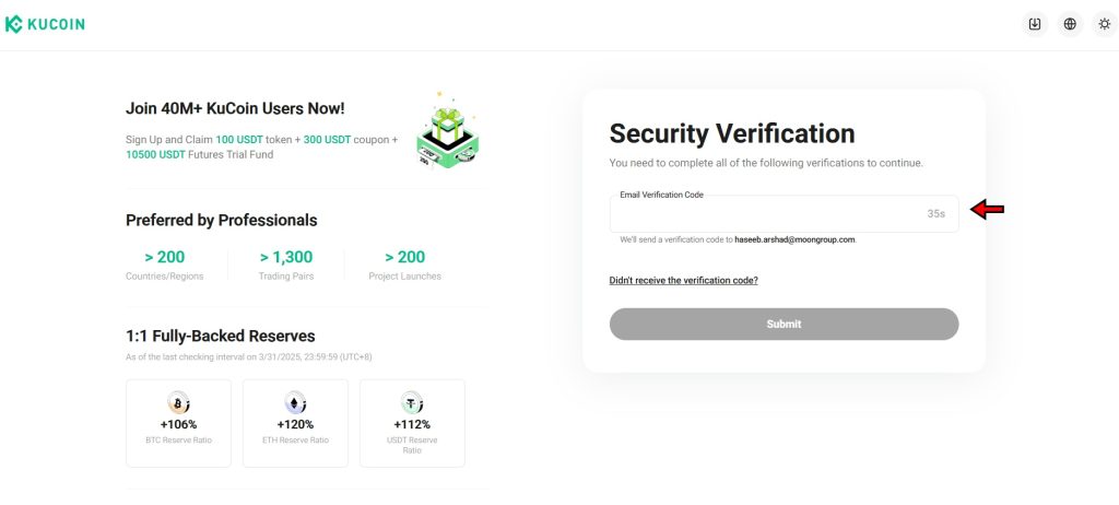 KuCoin Exchange Account verification