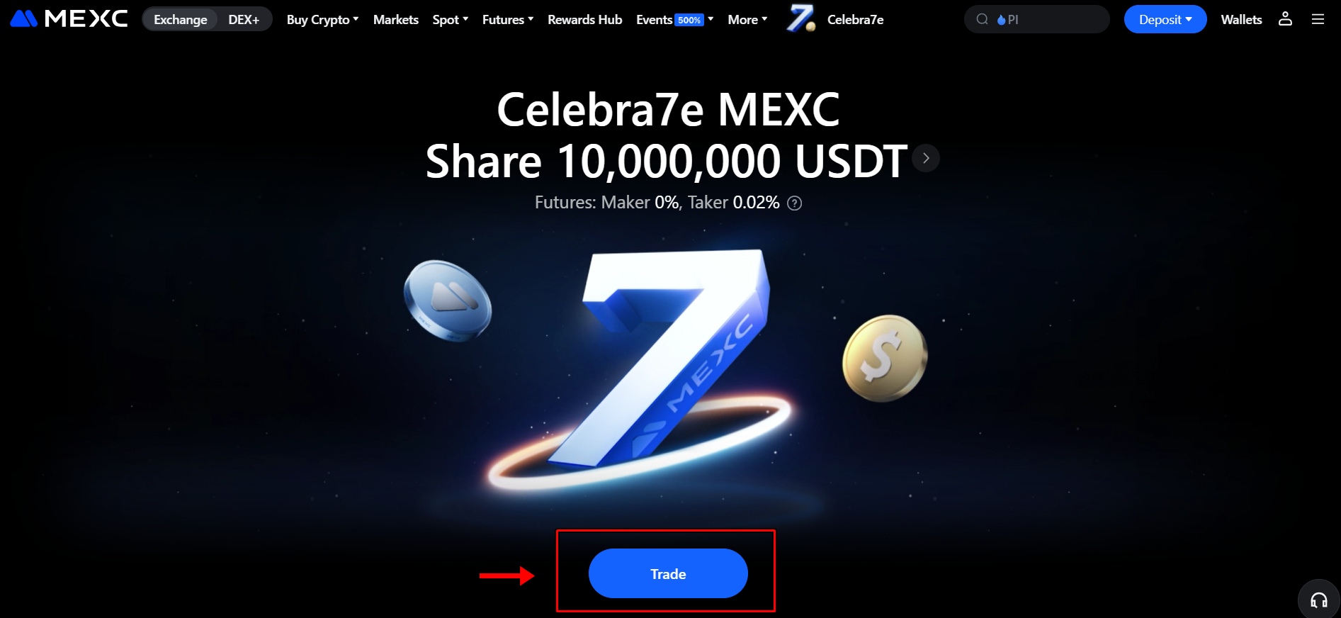 MEXC exchange trade option