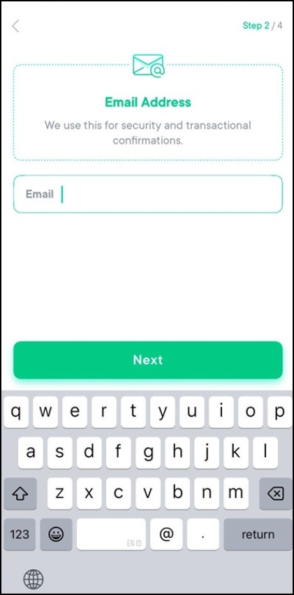 SwissBorg Enter email address