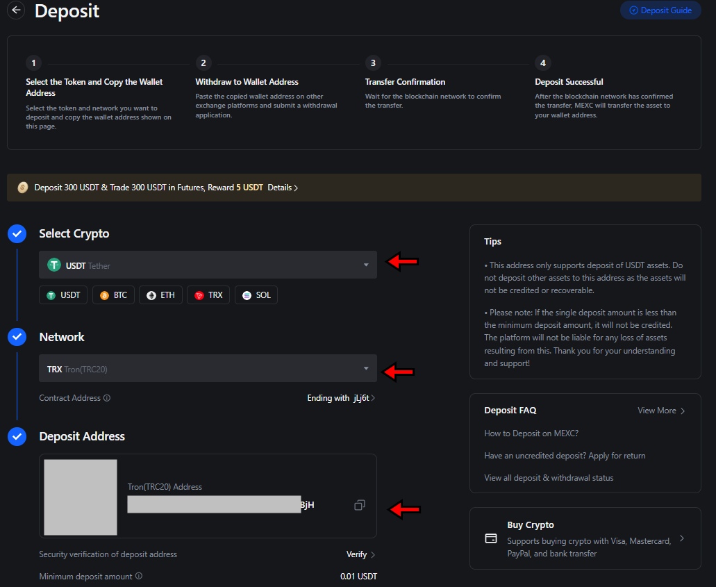 MEXC Exchange deposit