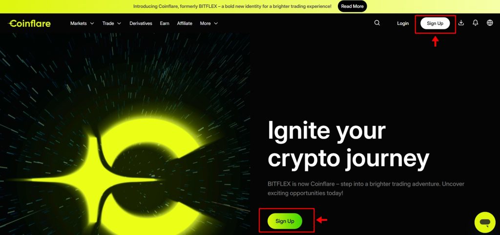 Coinflare Sign Up Review