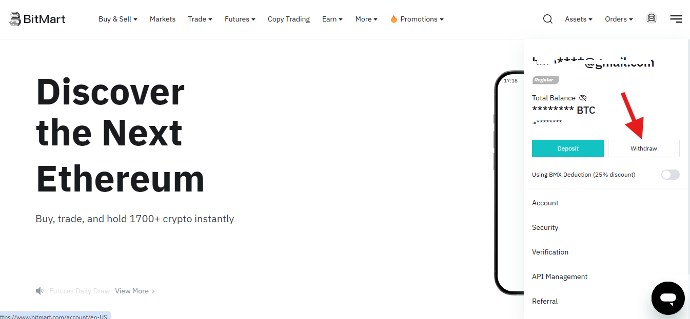 BitMart Exchange On-Chain Withdrawal