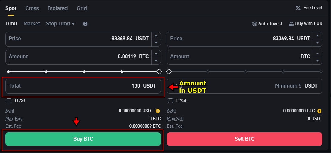 Binance buy bitcoin