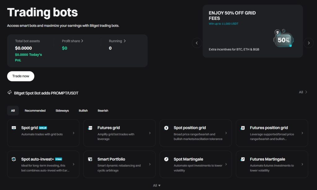 Bitget Exchange trading bots