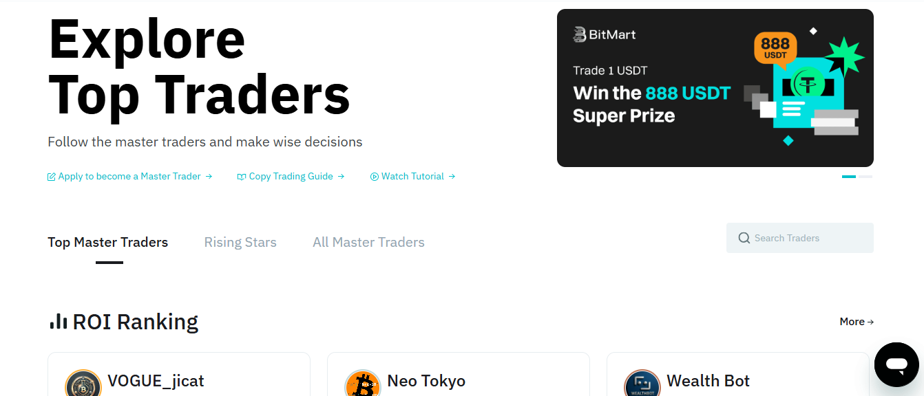 BitMart copy trading page