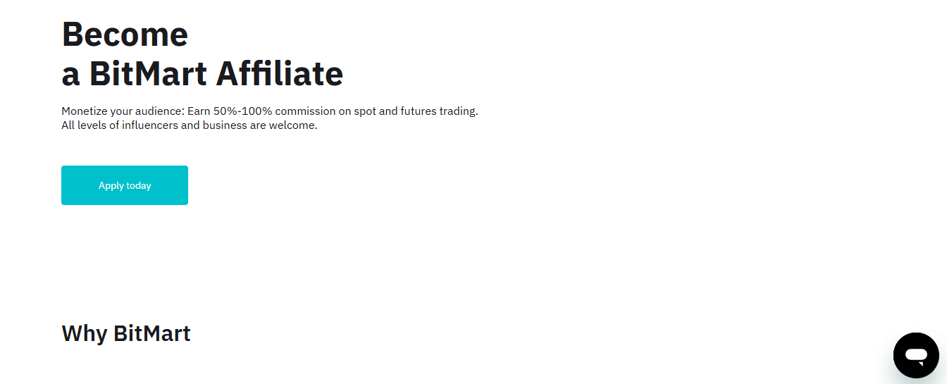 BitMart affiliate page