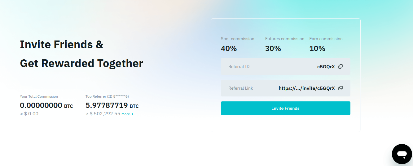 BitMart referral program page