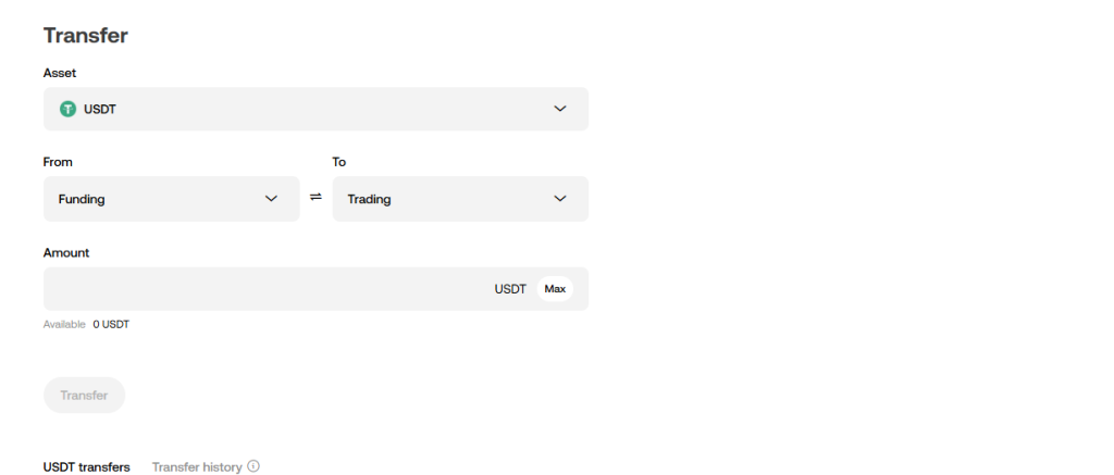 OKX Exchange transfer