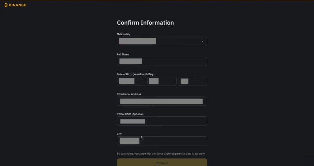 Provide personal information