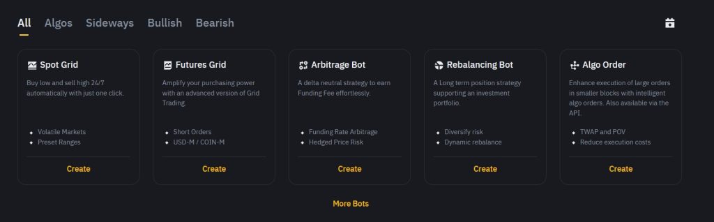 Trading bots on Binance