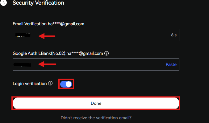 LBank 2FA Security Verification