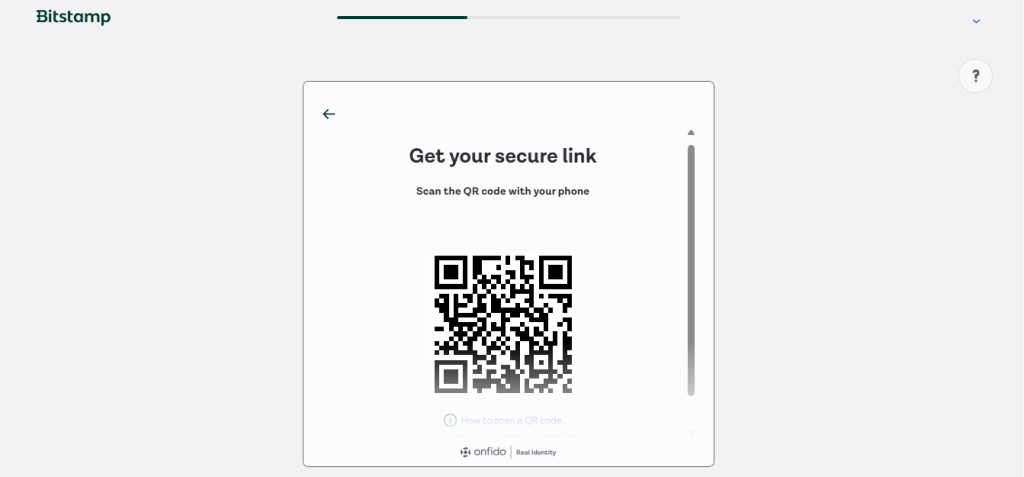 Bitstamp review: QR code for mobile access