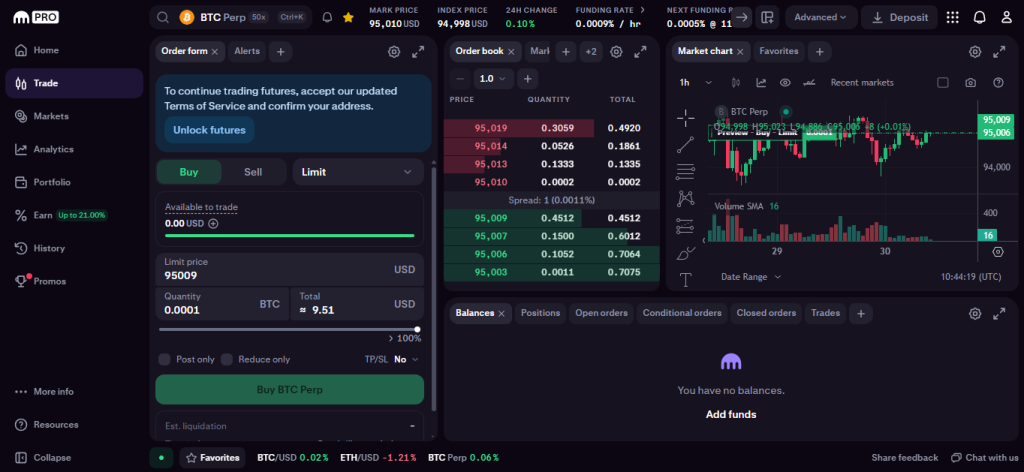 Kraken review: futures trading interface