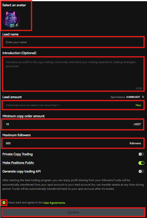 Bitunix Become a lead trader page