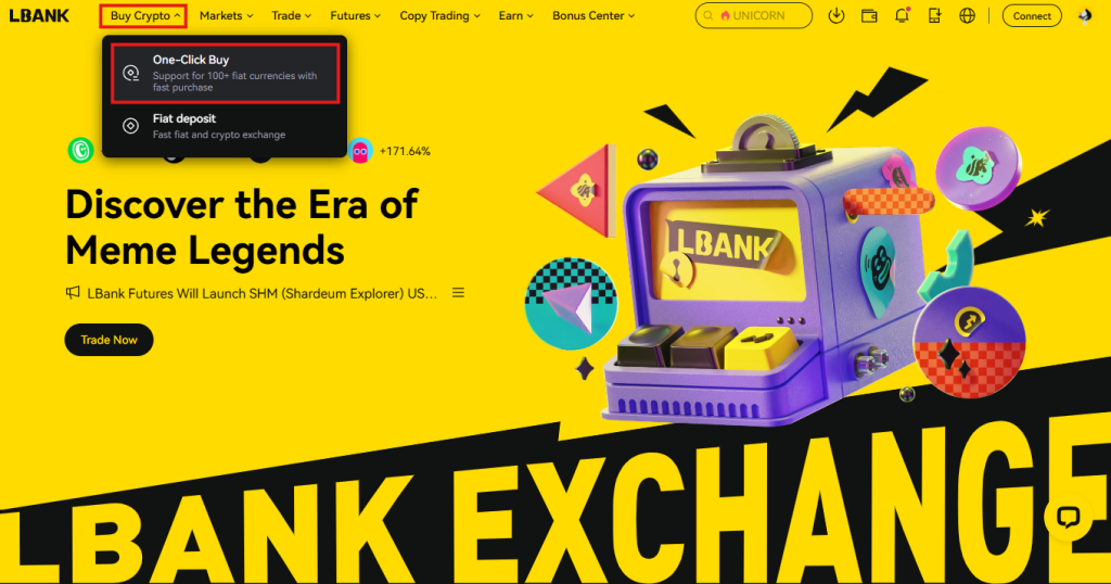 LBank One Click Buy Crypto Tutorial