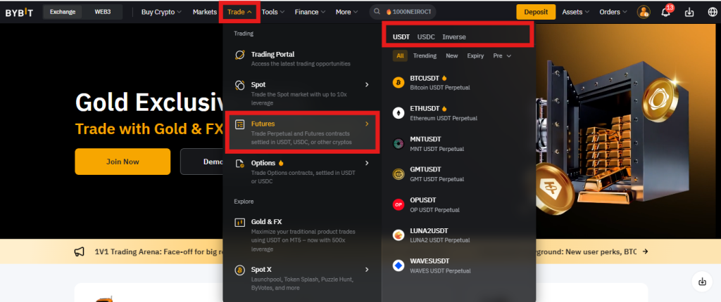 Bybit Futures trading