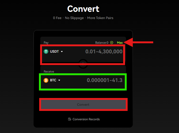 Bitunix convert page