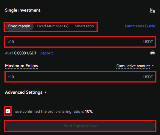 LBank copy Trading Tutorial: Single Investment