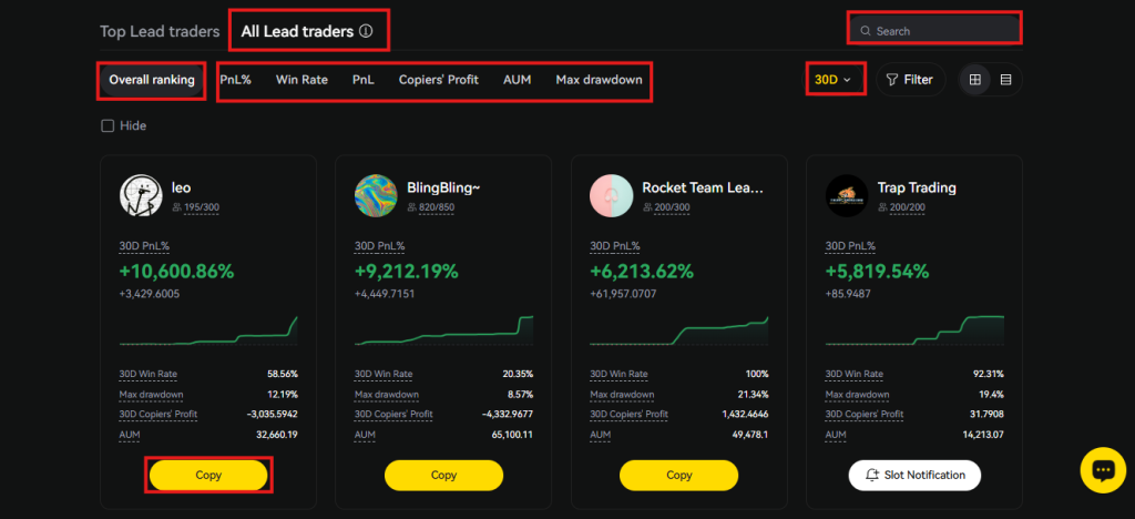 LBank copy Trading Tutorial: Interface
