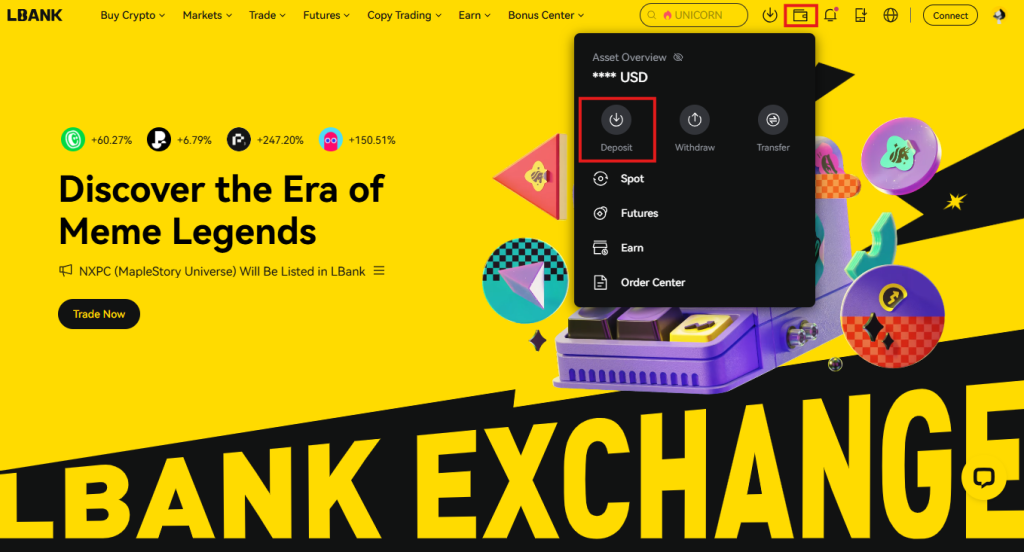 LBank deposit Tutorial