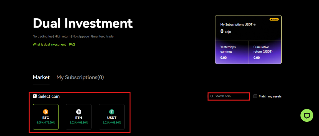 Bitunix dual investment page 