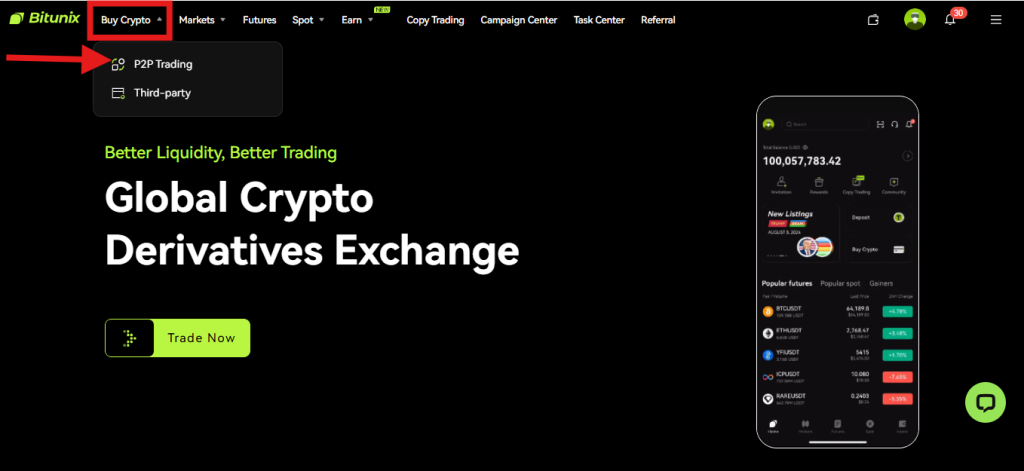 Bitunix P2P trading
