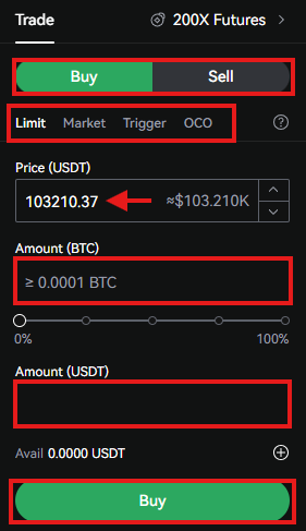 LBank Spot Trading Tutorial: Order Panel