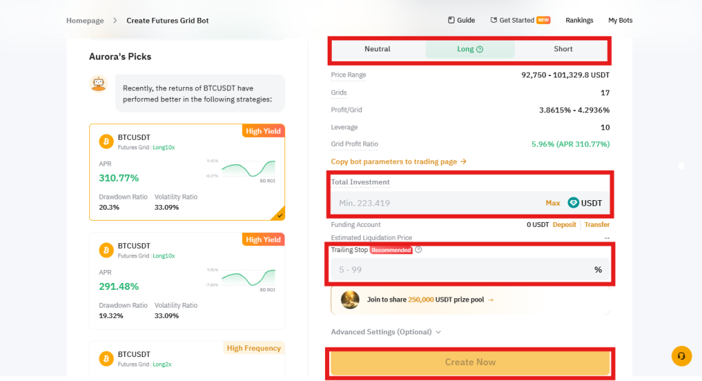 Bybit trading bot interface