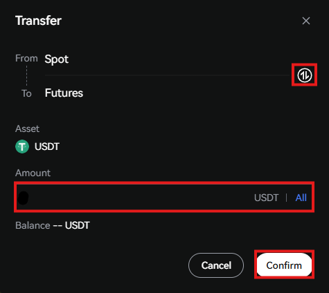 LBank Funds Transfer Tutorial: Add the details and Confirm