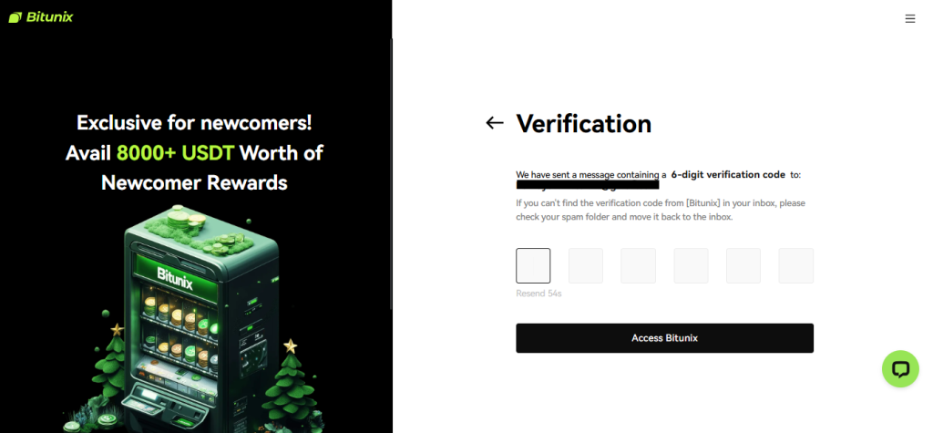 Bitunix email verification page