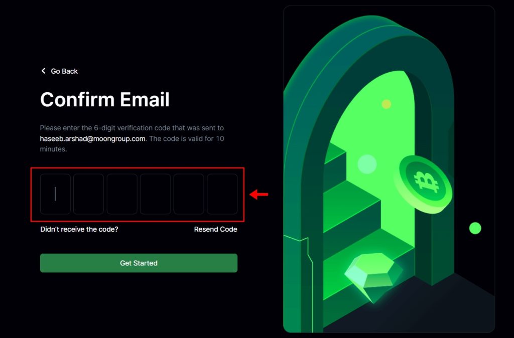 Email verification on LeveX exchange