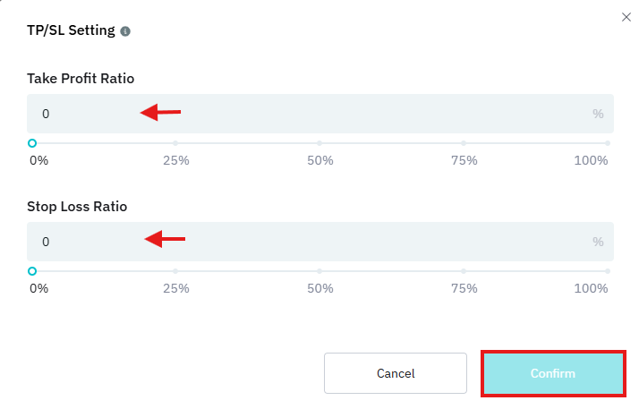 BitMart copy trading TP/SL window