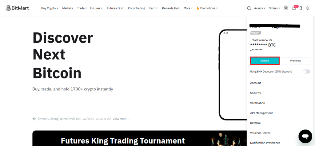 BitMart deposit