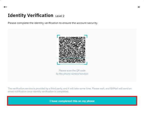 BitMart level 2 KYC