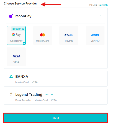 BitMart third-party payment service provider
