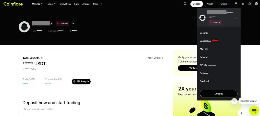 Coinflare KYC Tutorial