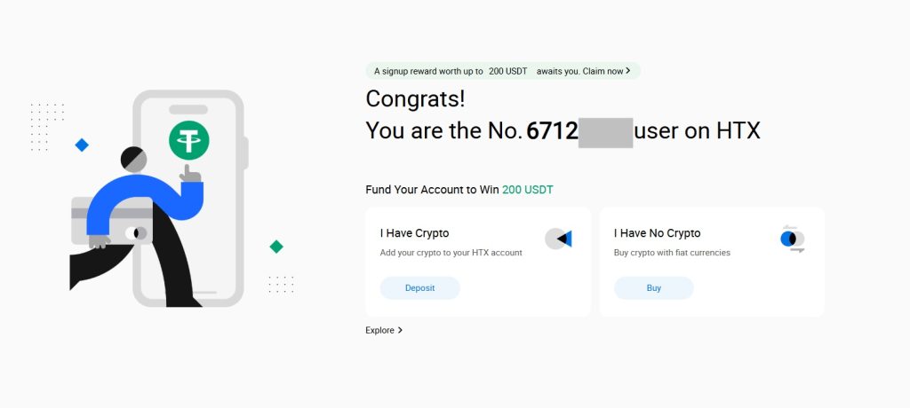 HTX exchange tutorial: sign-up completion