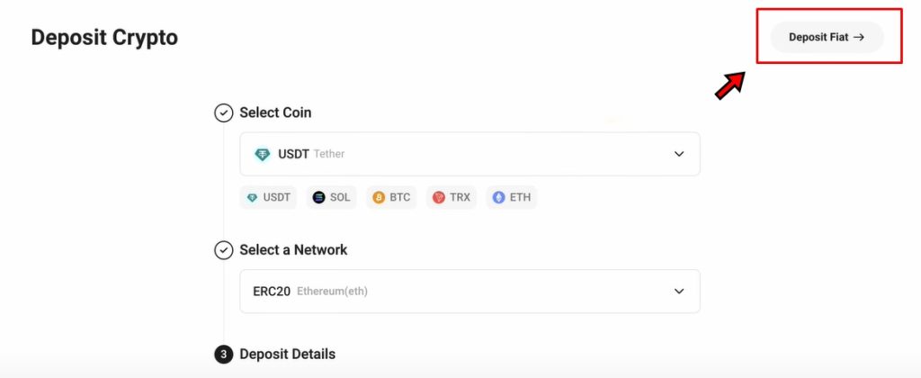 KuCoin Deposit Tutorial: Navigate to Fiat deposit page